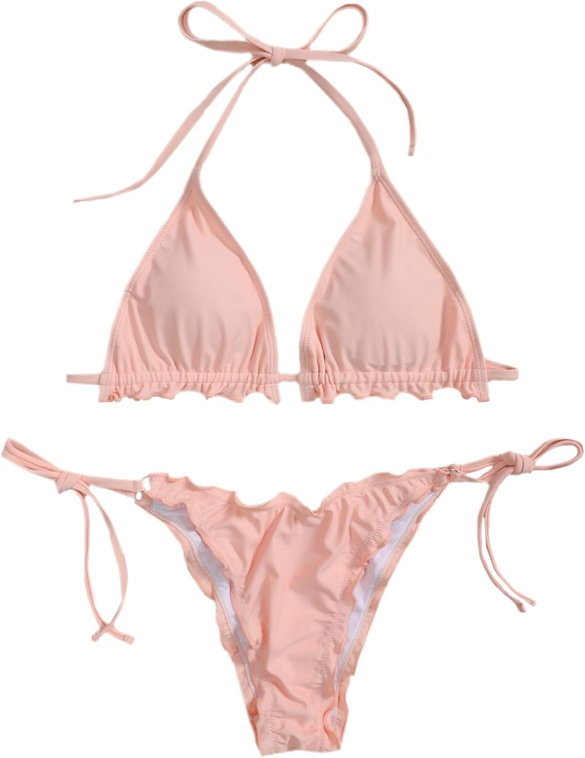 SOLY HUX Women's Floral Print Halter Triangle Tie Side Bikini Set Two Piece Swimsuits | Amazon (US)