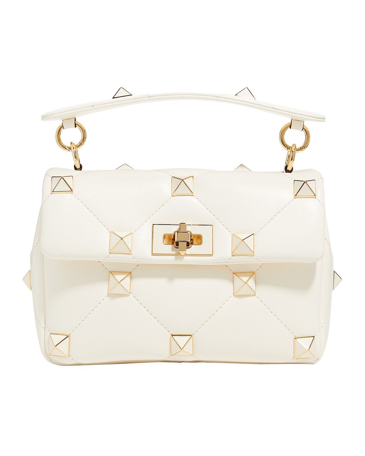 Roman Stud Large Leather Shoulder Bag | Neiman Marcus