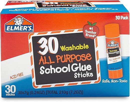 Elmer's All Purpose School Glue Sticks, Washable, 7 Gram, 30 Count | Amazon (US)