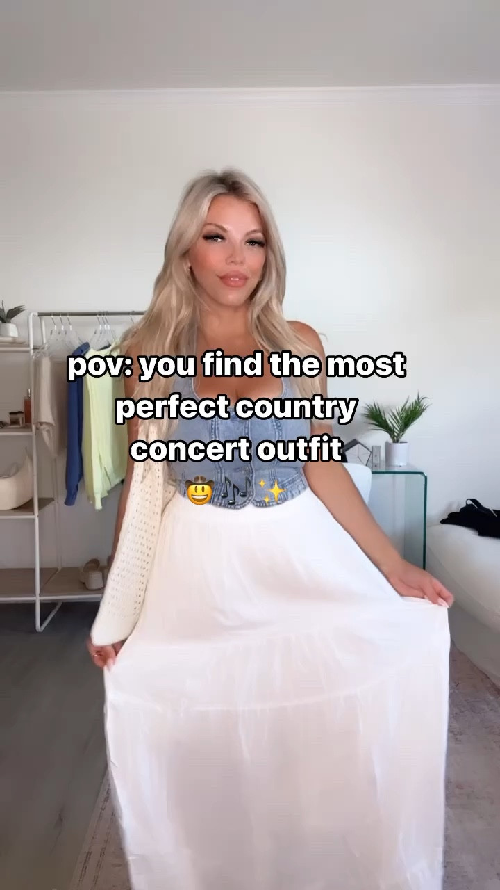 Country concert summer outfit! Love this maxi skirt and denim vest I got a small in both could have sized up in vest 

Aerie haul 
American eagle haul 
Summer outfits 
Western outfits 

#LTKmidsize #LTKstyletip #LTKFestival