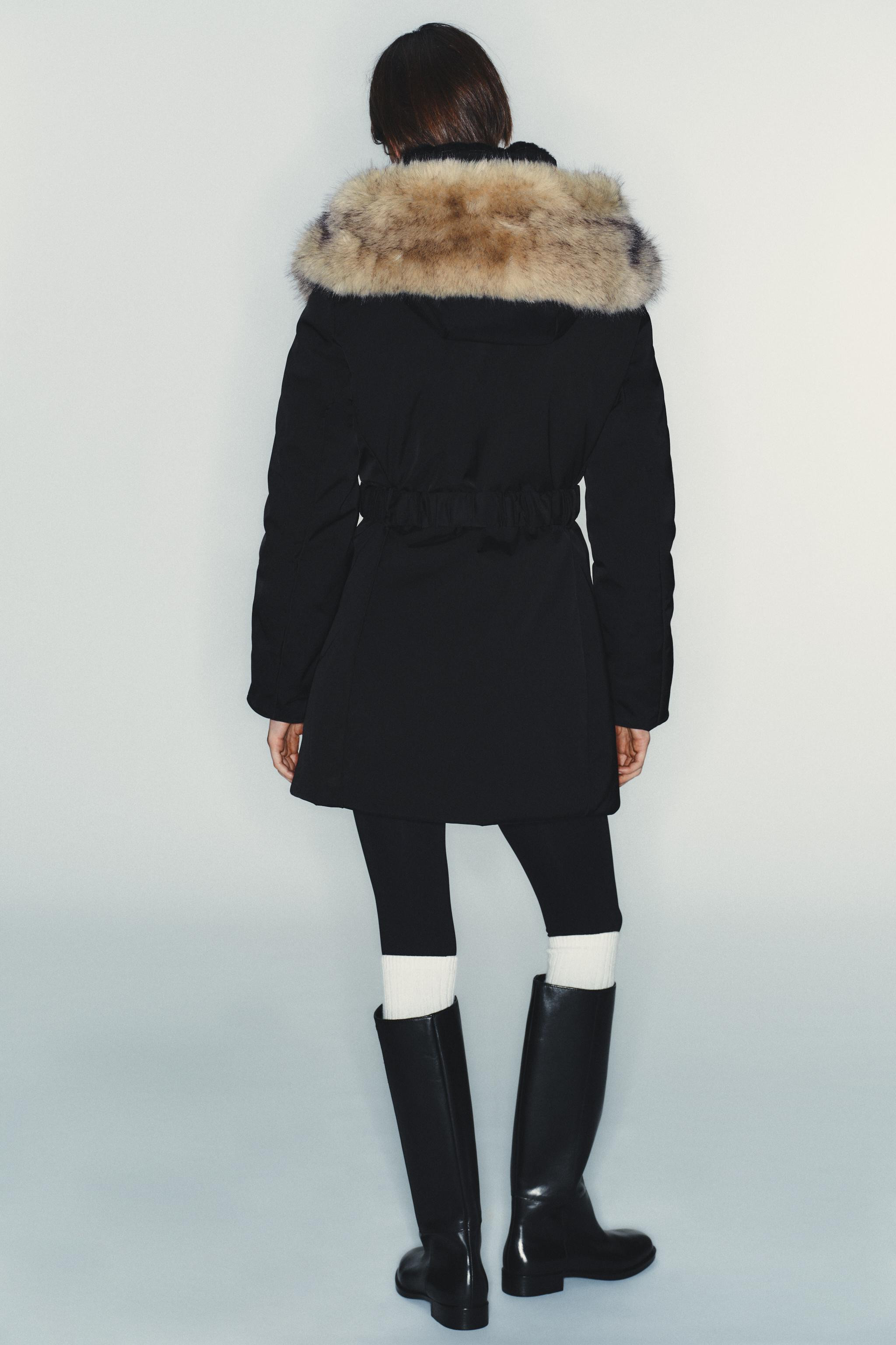 WATER AND WIND PROTECTION FUR-EFFECT PUFFER ANORAK | Zara US