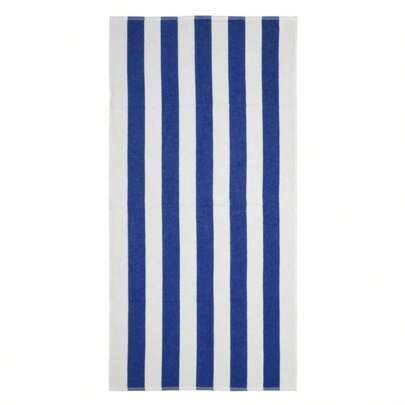 New Blue & White Cabana Stripe Beach Towel, 28" X 58 | SHEIN