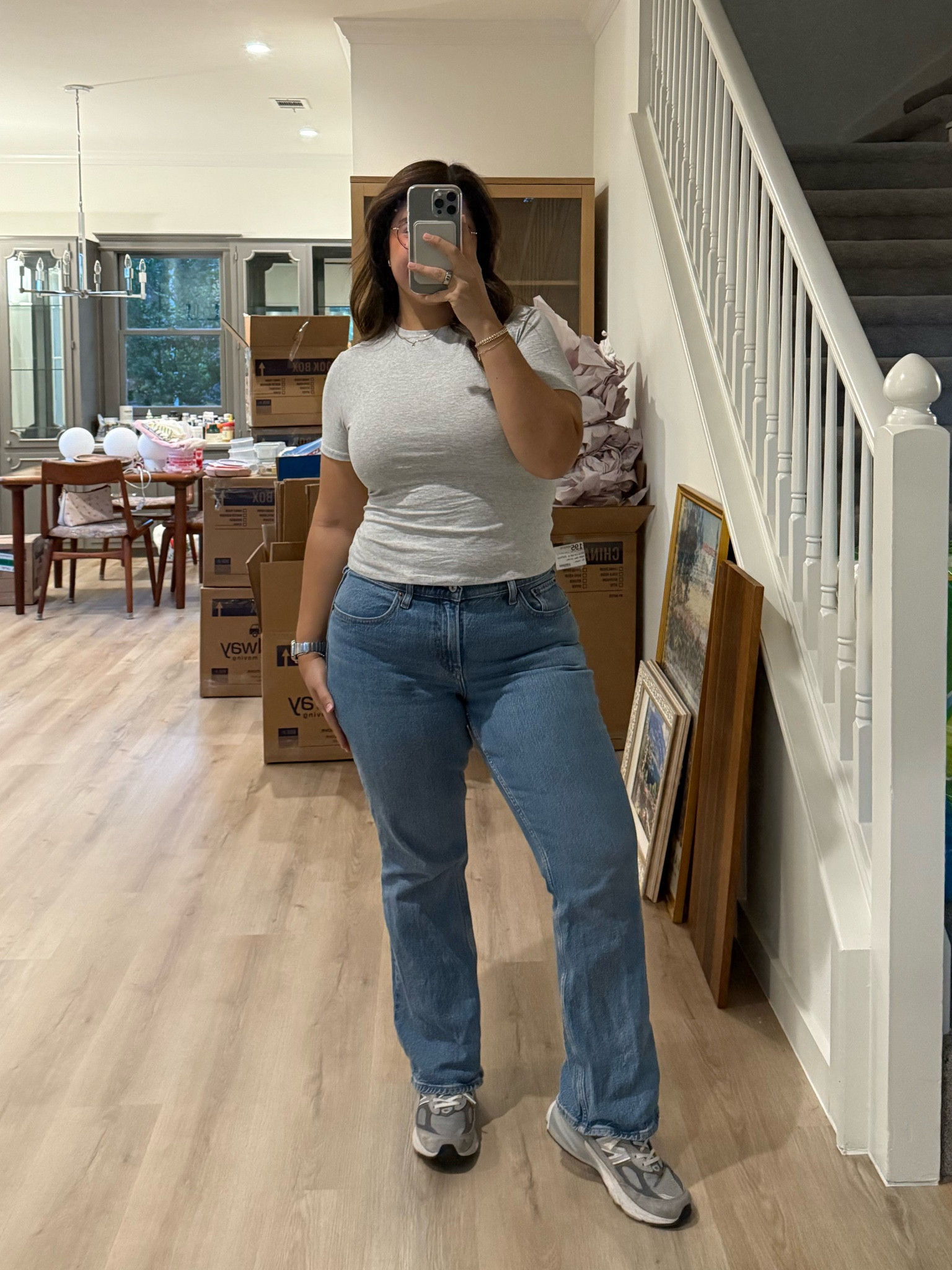 Large in the shirt, 30 short in the jeans 

#LTKSaleAlert #LTKMidsize #LTKSeasonal