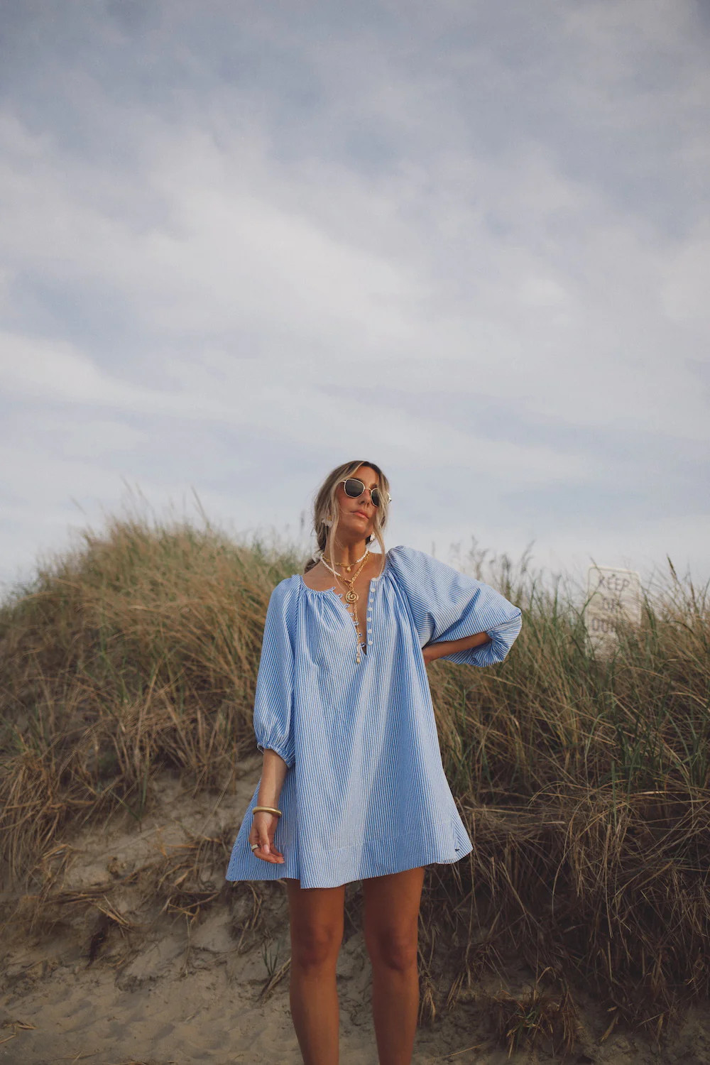 Claire Mini Swing Dress - Blue | How Do You Wear That