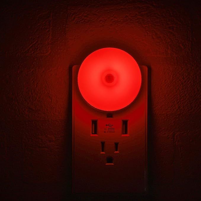 Motion Sensor LED Night Light, Red, Plug-in Nightlight for Home, Smart Movement Sensor, LED Night... | Amazon (US)