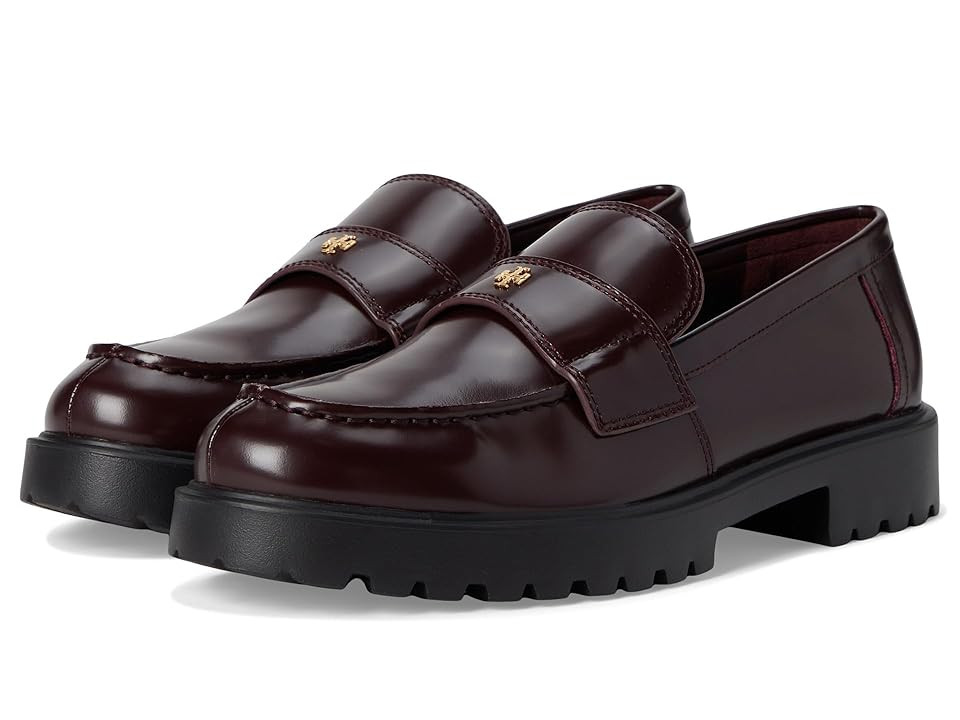 Tory Burch Classic Lug Loafers Women's Flat Shoes Plum : 7.5 M, Leather | Zappos