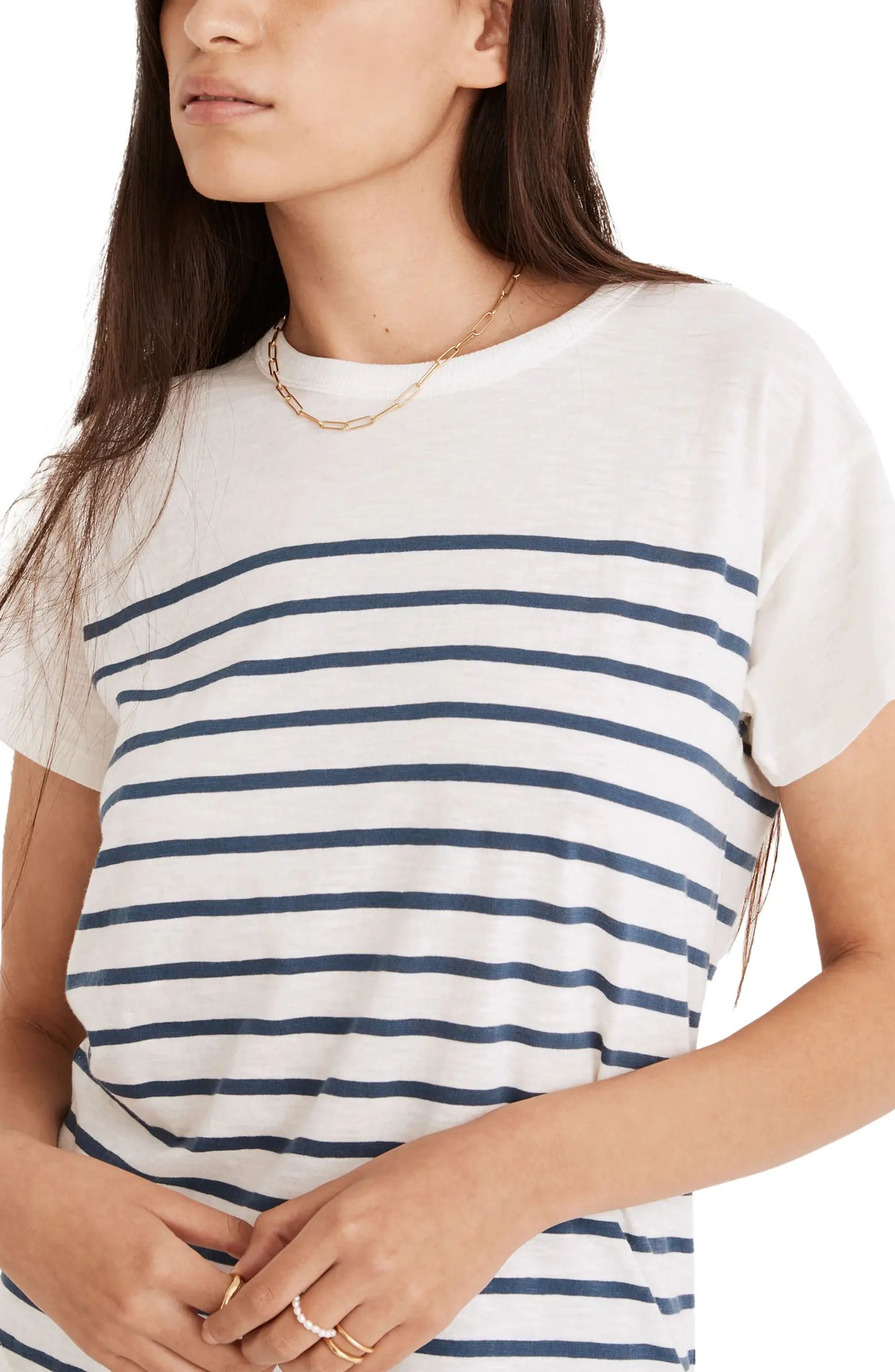 Women's Nautical Stripe Whisper Cotton T-Shirt | Nordstrom