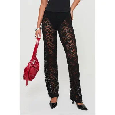 Princess Polly Peru Lace Pants in Black at Nordstrom, Size 0 | Nordstrom