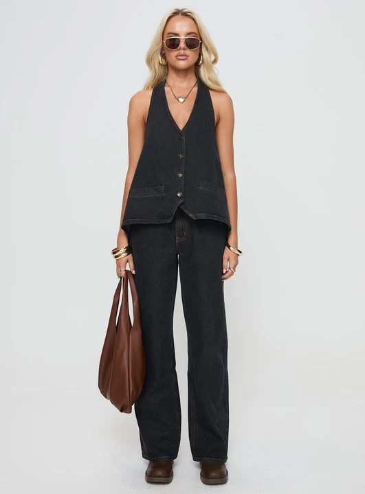Hills Halter Washed Black | Princess Polly US