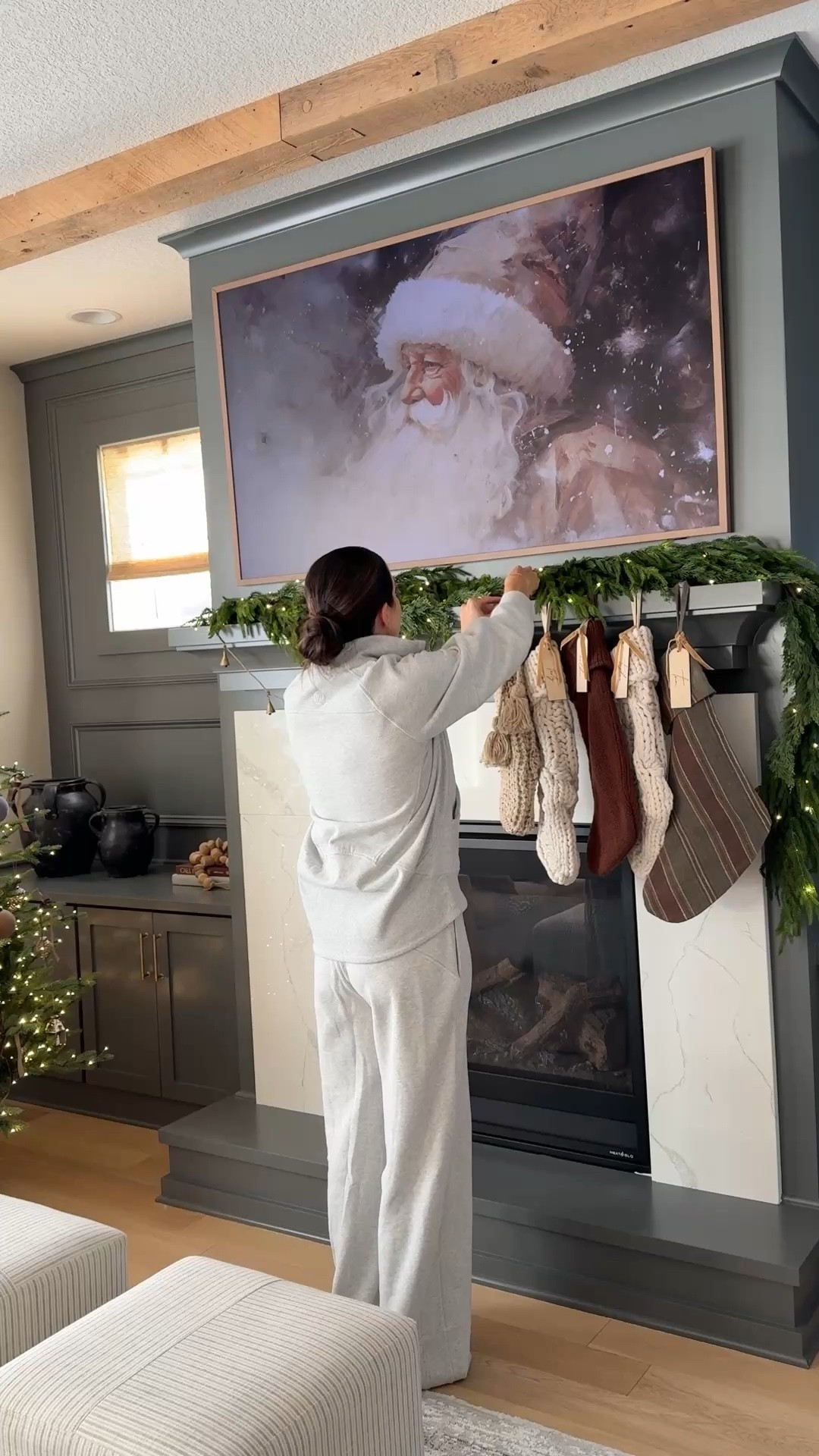 Some Christmas / holiday decor I set up in our home today! 🔔🧦🎄✨

🌲 I used 2 of the 60” Norfolk pine garlands and 1 of the 72” cedar garland for the mantel 
🌲1 72” cedar garland + cut pieces of the eucalyptus garland for the short end of the stair railing, and 1 84” cedar garland + eucalyptus trimmings for the longer part of the stair railing (tie together with wire or zip ties) 

The little clear command books are what I use to hang our stockings— they are pretty invisible under the garland, and also love that they are kid friendly 🤎

#LTKHome #LTKWatchNow #LTKHoliday