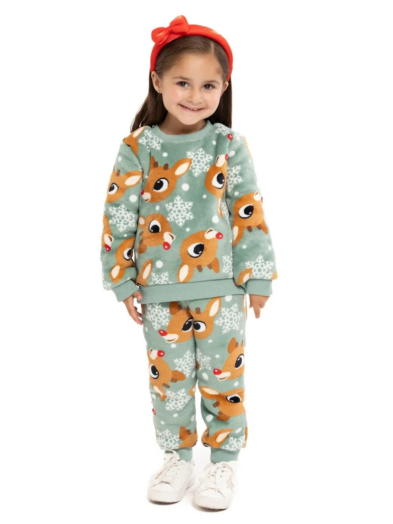 Rudolph the Red-Nosed Reindeer Toddler Boys or Girls Plush Printed Sweatshirt and Jogger Pants Se... | Walmart (US)