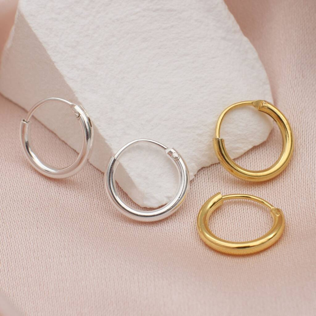 Gold Or Silver Sleeper Mini Huggie Hoop Earrings | Not On The High Street
