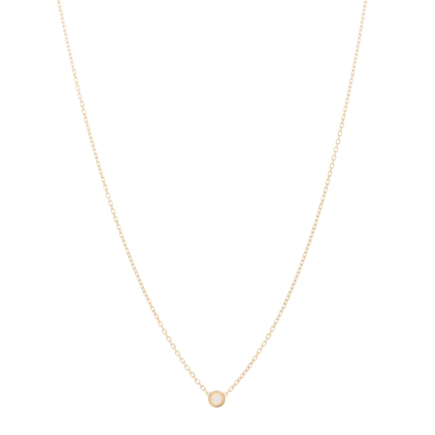 18K Pink Gold Diamond XS D'Amour Pendant Necklace | FASHIONPHILE (US)