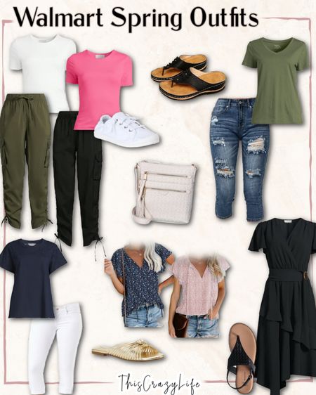 I found a bunch of super cute outfits for Spring from @walmart 😍 Everything is affordable & several pieces are even on sale right now!! #WalmartPartner #WalmartFashion @walmartfashion

The green & black relaxed joggers paired with the simple white/pink tops would go perfect with some simple white tennis shoes!

The white capris with that darling navy blue, eyelet top is so classic!

The black dress is incredibly flattering & so fun with the ruffles!

The green top comes in lots of colors/designs & only $5! Pair it with some shorts or these comfy jean capris & you have a cute & casual fit for spring!! 

I also linked a few other shoes & tops, as well as my new crossbody bag that I love!

#LTKhome #LTKsalealert #LTKstyletip