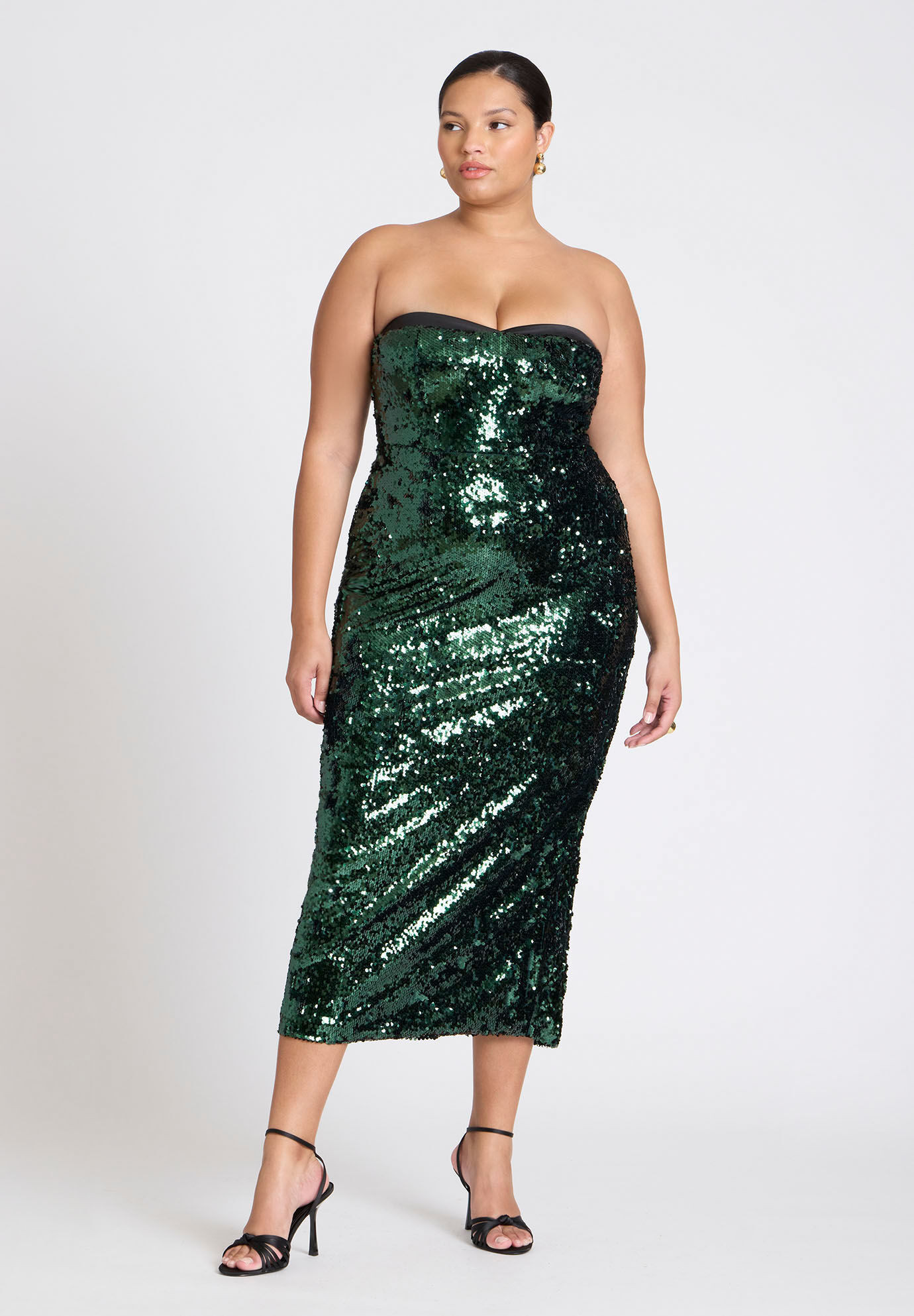 ELOQUII x kate spade new york Sequin Column Dress With Bustier | Eloquii