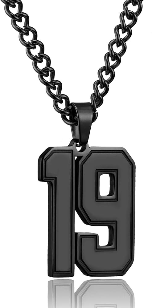 RWQIAN Number Necklaces for Men Boys Athletes,Stainless Steel Chain with Jersey Number 1-35 44 55... | Amazon (CA)
