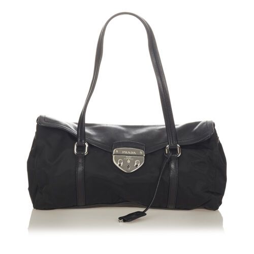 Pre-Loved Prada Black Calf Leather Easy Shoulder Bag Italy  | eBay | eBay AU