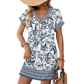 WIHOLL Dresses for Women 2026 Casual Summer Tshirt Dress Wedding Guest Dresses Short Sleeve Fashi... | Amazon (US)