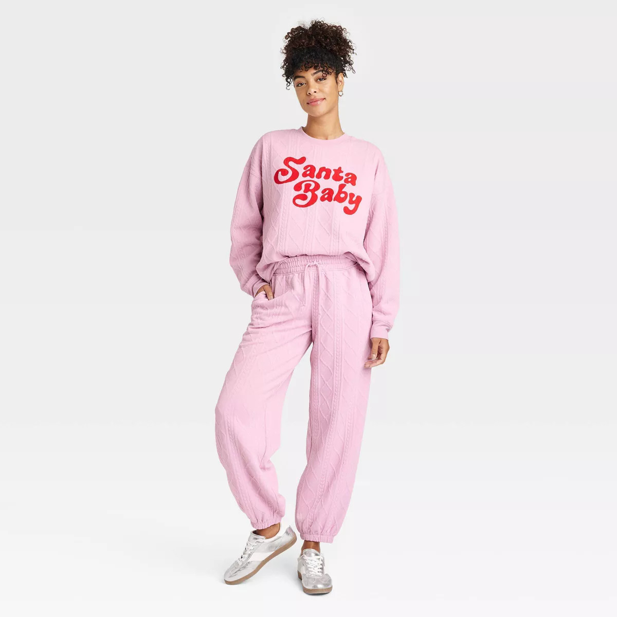 Women's Santa Baby Graphic Joggers - Pink | Target