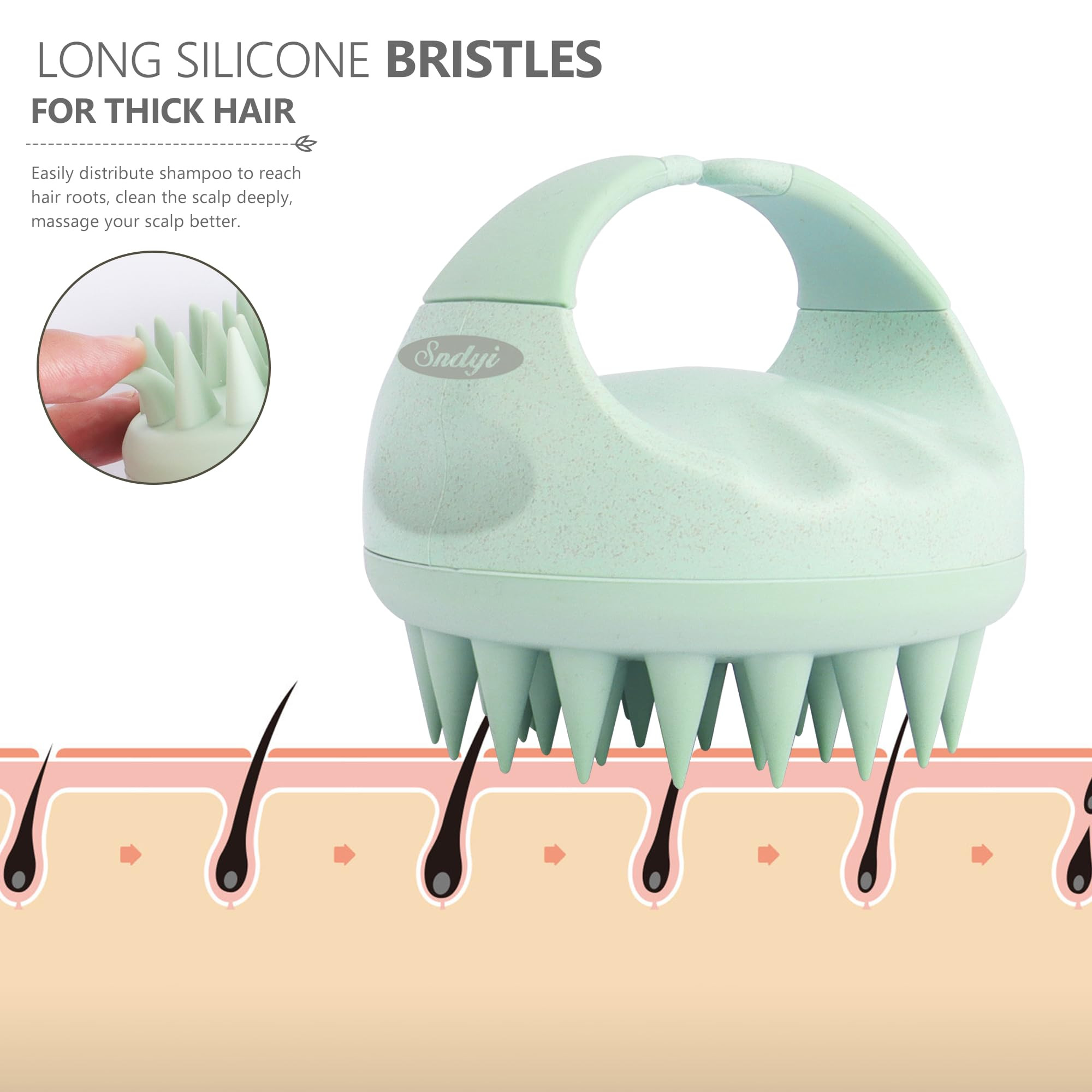 Sndyi Scalp Massager Shampoo Brush, Scalp Scrubber with Soft Silicone Bristles, Scalp Exfoliator ... | Amazon (US)