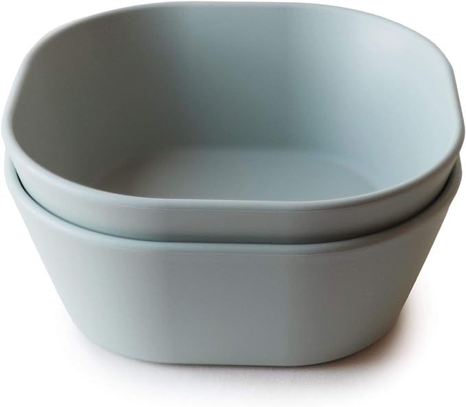mushie Square Dinnerware Bowls for Kids | Made in Denmark, Set of 2 (Sage) | Amazon (US)