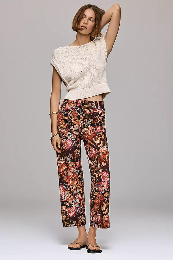 The Colette Crop Printed Ponte Pants by Maeve | Anthropologie (US)