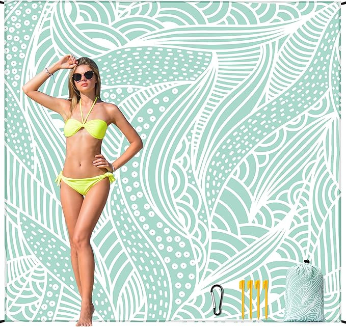 Beach Blanket Waterproof Sandproof Beach Mat for 1-8 Adults Quick Drying Durable Outdoor Picnic M... | Amazon (US)