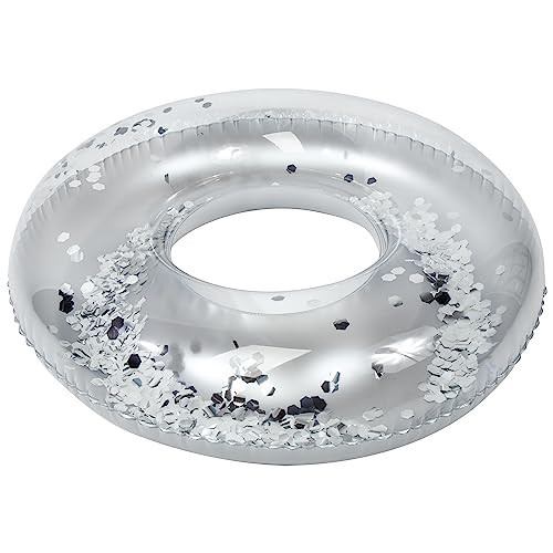 Franklin Sports Pool Float - Glitter Tube - Inflatable Pool Raft - Adult + Kids Float - 36" Inch Lounge Floating Ring - Silver | Amazon (US)