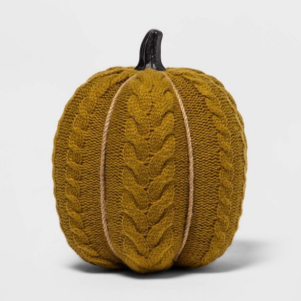 8.5" Large Harvest Cable Knit Pumpkin - Hyde & EEK! Boutique™ | Target