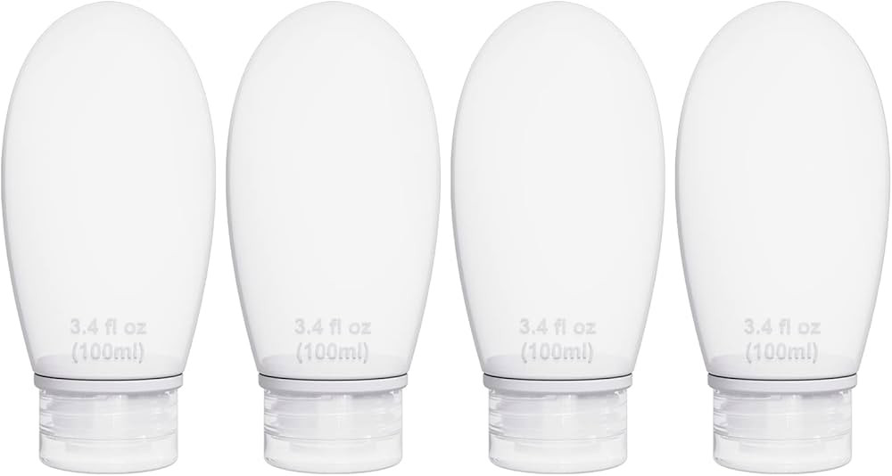 Silicone Travel Bottles for Toiletries TSA Approved Travel Size Containers Set 4 Pack Portable Le... | Amazon (US)