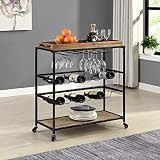 FirsTime & Co. Concord Farmhouse Removable Tray Bar Cart, American Crafted, Metallic Black, 32.5 x 1 | Amazon (US)