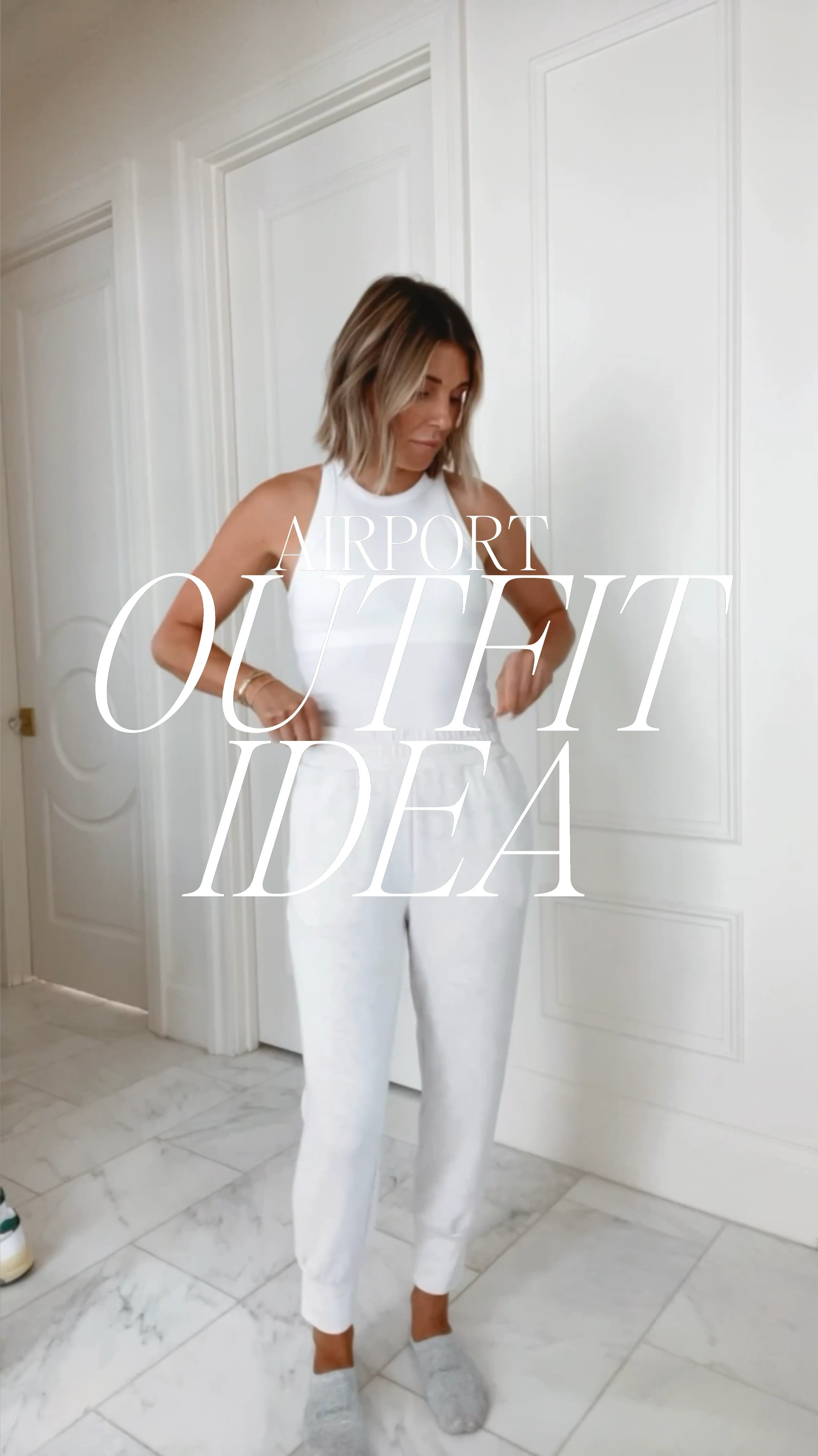 Airport travel outfit idea. I love varley's double soft fabric for traveling. So comfy and chic 