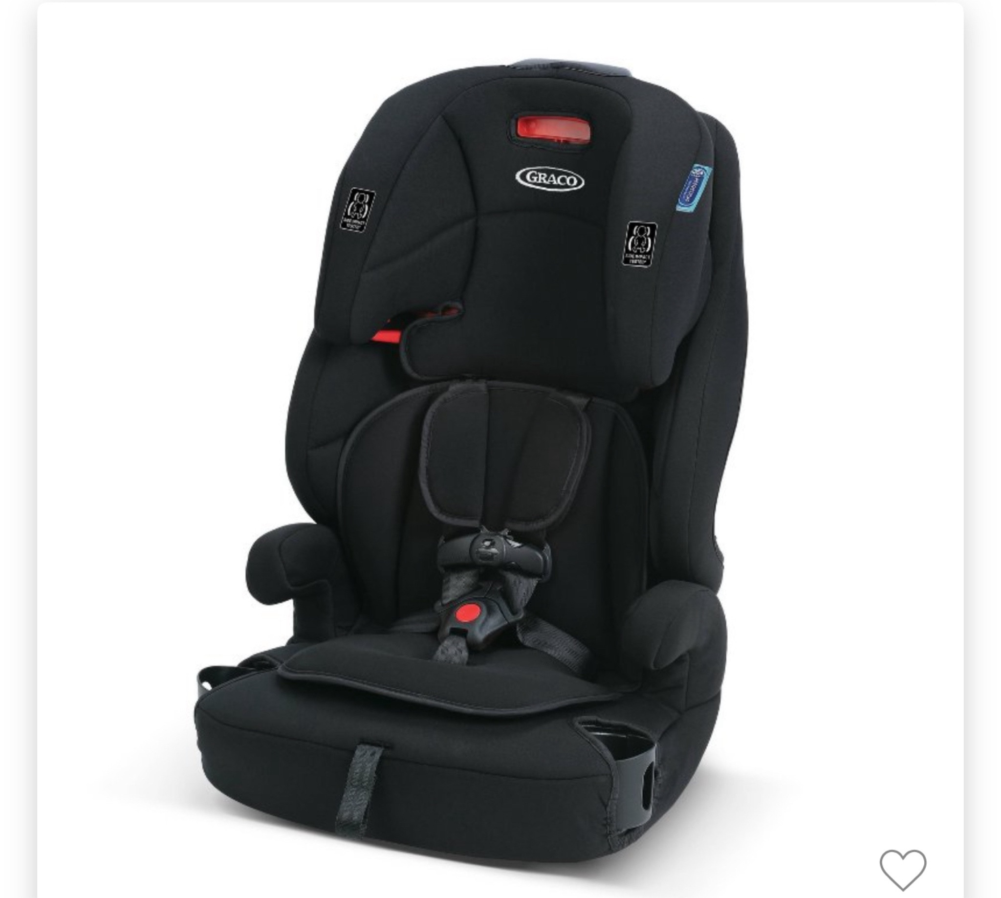 Three in one booster! I have one for each of my older kids now. The oldest just has the base now and the middle the high back with seat belt  