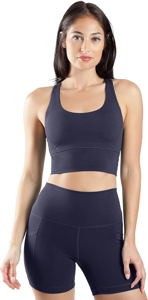 90 Degree By Reflex Lux Moisture Wicking Sports Bra | Amazon (US)