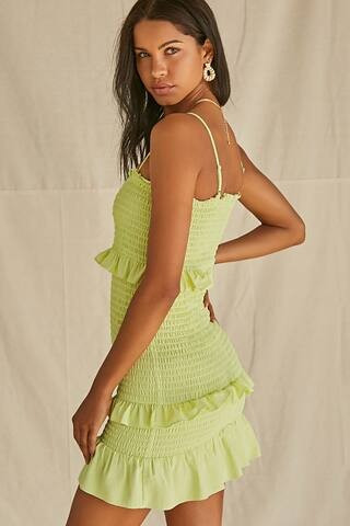 Flounce Smocked Mini Dress | Forever 21 (US)