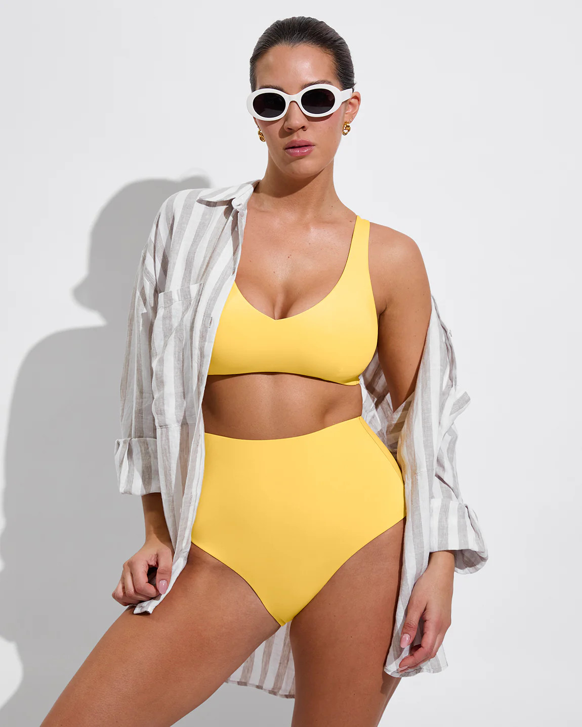 Getaway Button Down - Striped Linen Shirt | Left on Friday