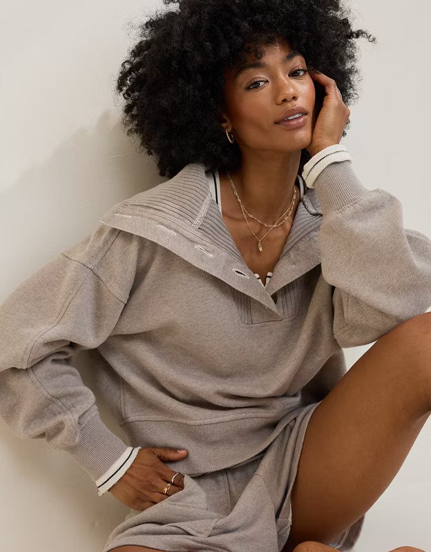 Aerie Best Button Sweatshirt | Aerie