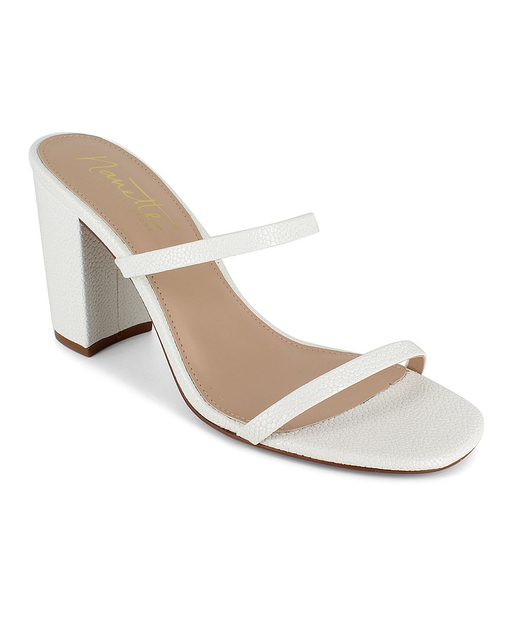 NANETTE Nanette Lepore Women's Sandals WHITE - White Pebbled Mia Block Heel Sandal - Women | Zulily