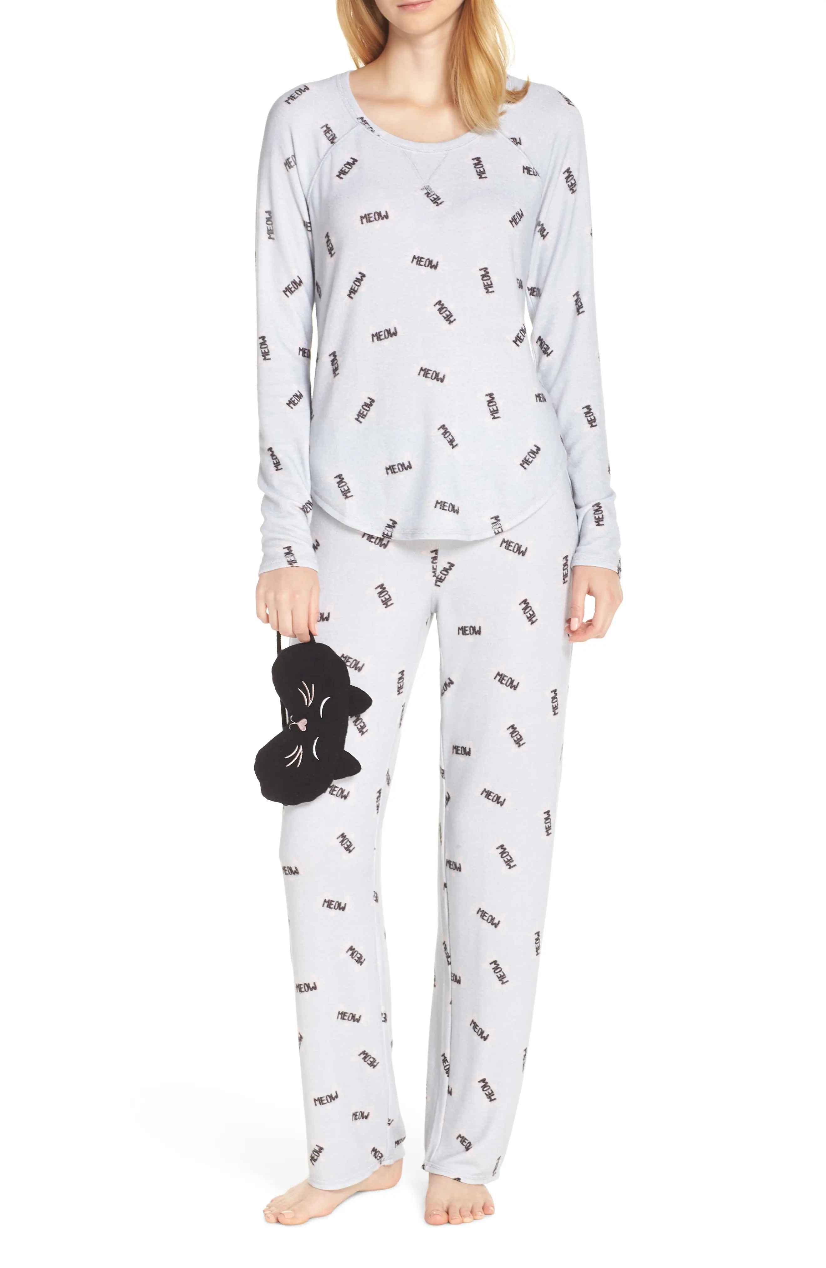 Knit Girlfriend Pajamas & Eye Mask | Nordstrom