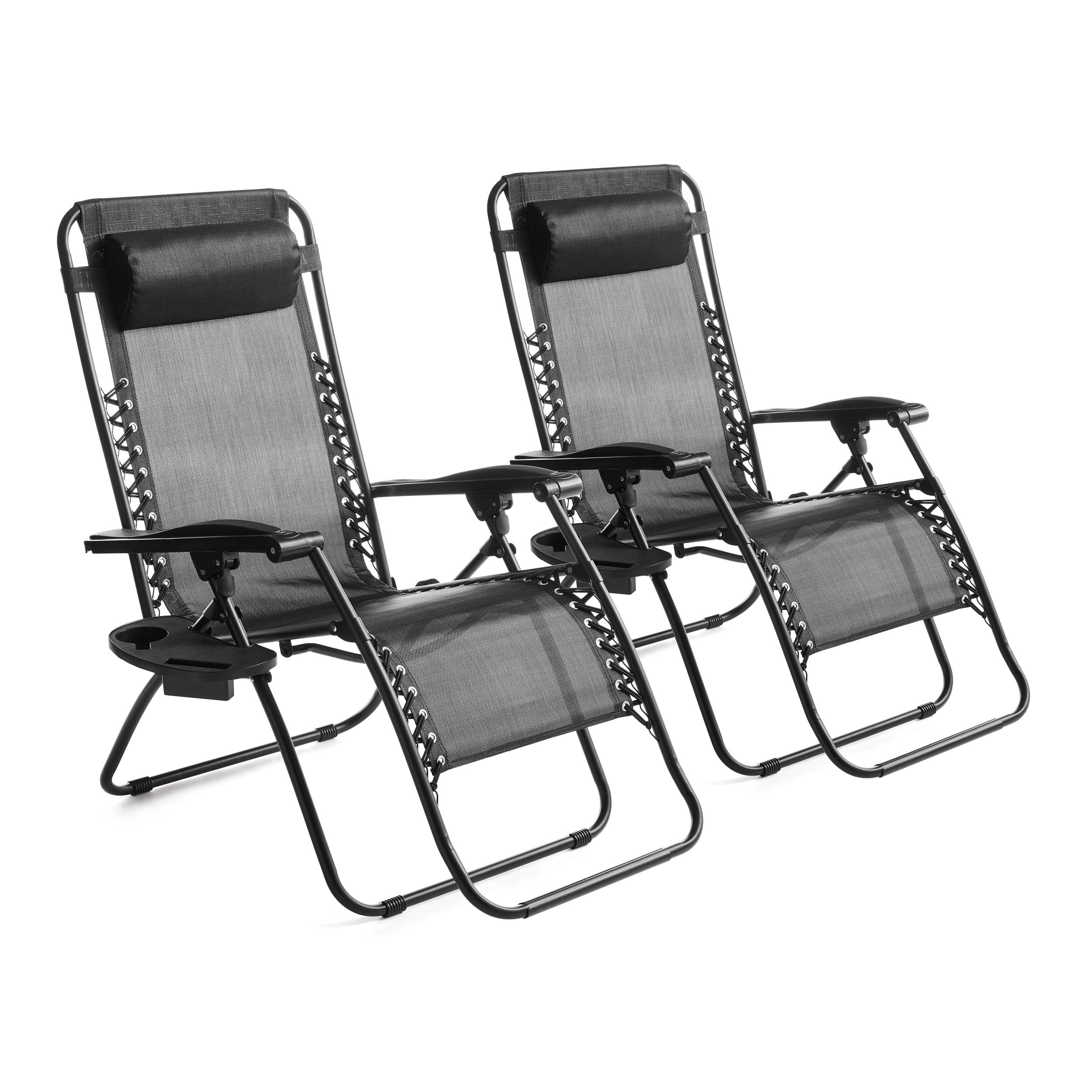 Mainstays Zero Gravity Chair Lounger, 2 Pack - Black | Walmart (US)