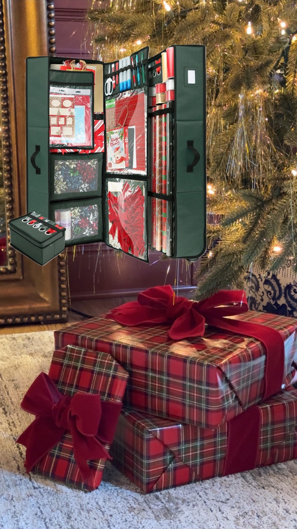 The ultimate gift wrap storage system! Shop my @wayfair storage favorites up to 70% off with fast and free shipping over $55! #ad #wayfair #wayfairpartner