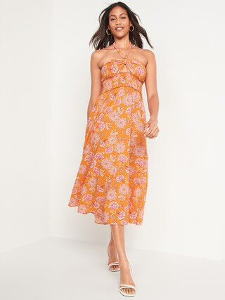 Fit & Flare Sleeveless Halter Floral-Print Maxi Dress for Women$38.00$49.99Extra 20% Off Taken at... | Old Navy (US)