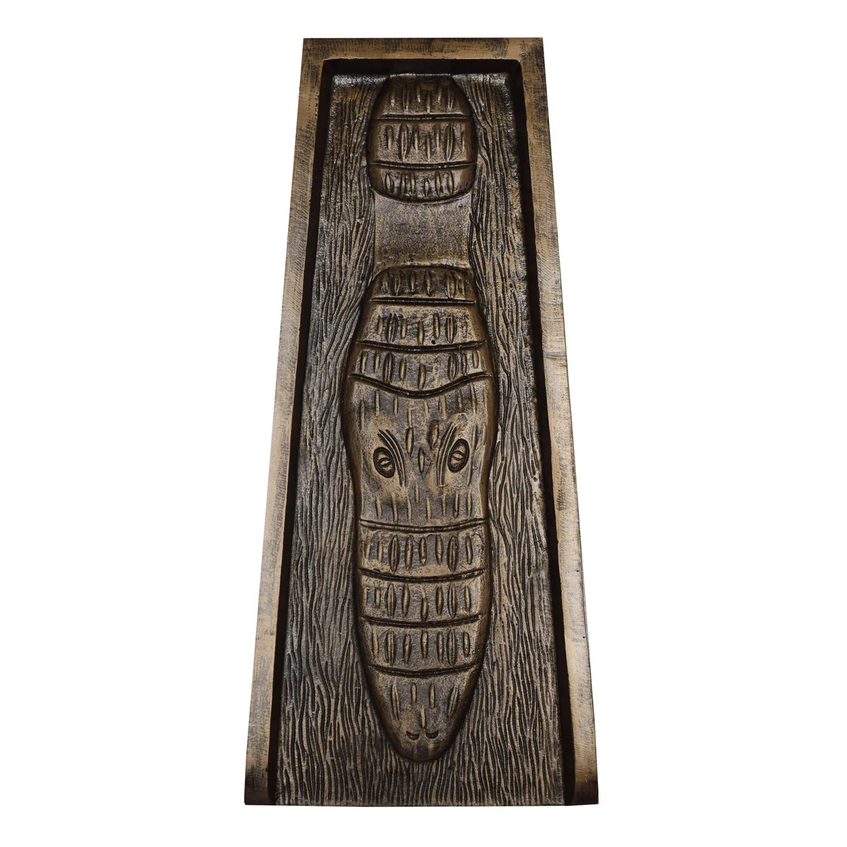 Bronze Alligator 24-in Cast Aluminum Downspout Gutter Splash Block | Plow & Hearth