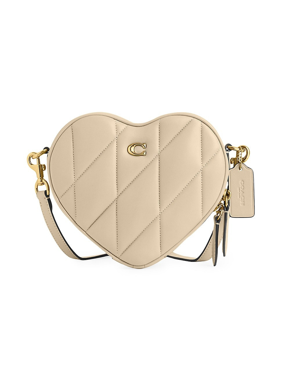 Women's Quilted Leather Heart Crossbody Bag - Ivory | Saks Fifth Avenue