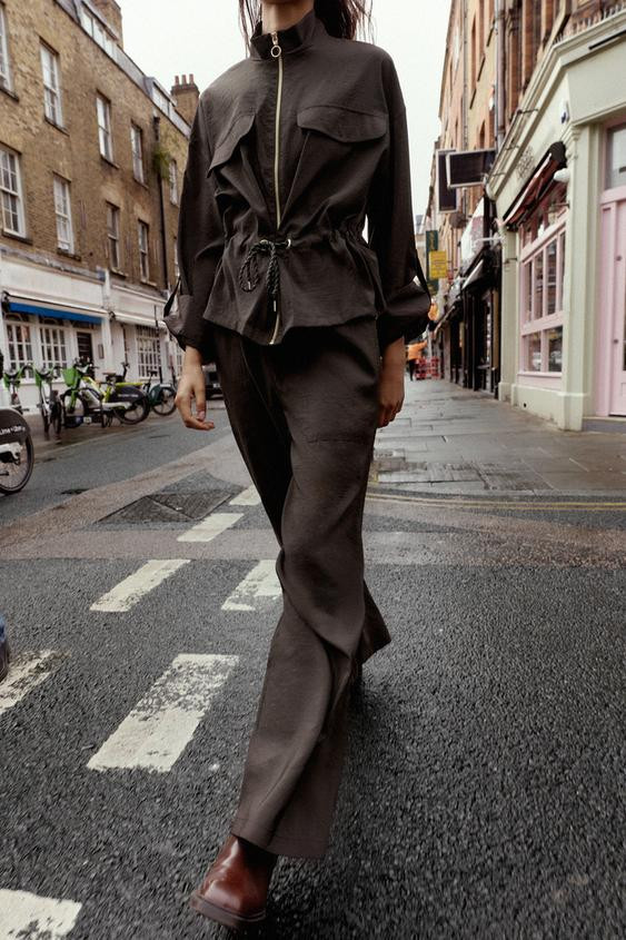 WIDE LEG ELASTIC WAIST PANTS | Zara US