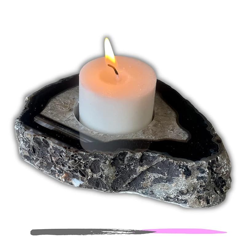 Candle Holder Agate Stone (Black) | Amazon (US)