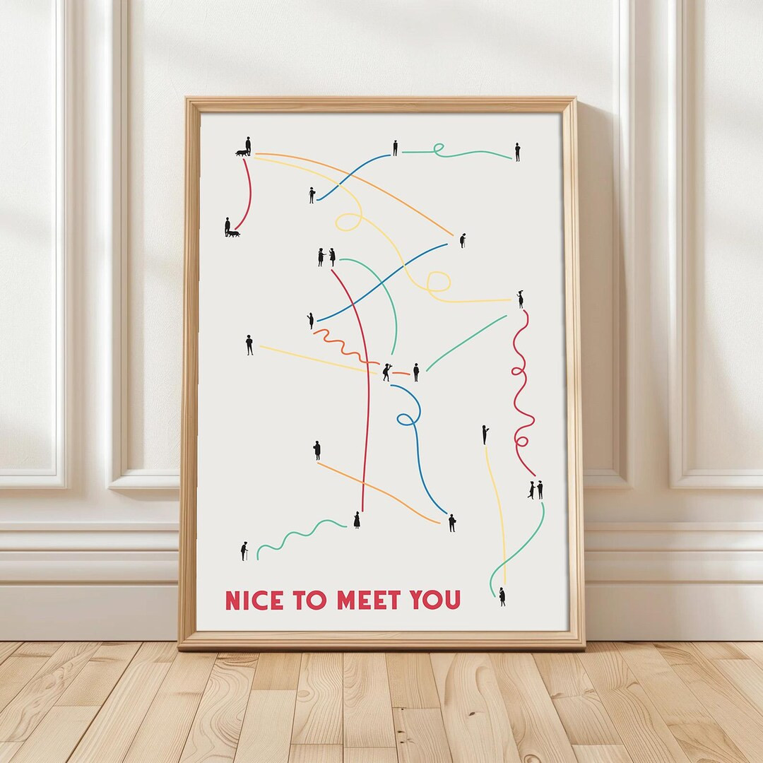 Small People Art Tiny Humans Walking Print Minimalist People Wall Art Retro Colorful Wall Art Tre... | Etsy (US)