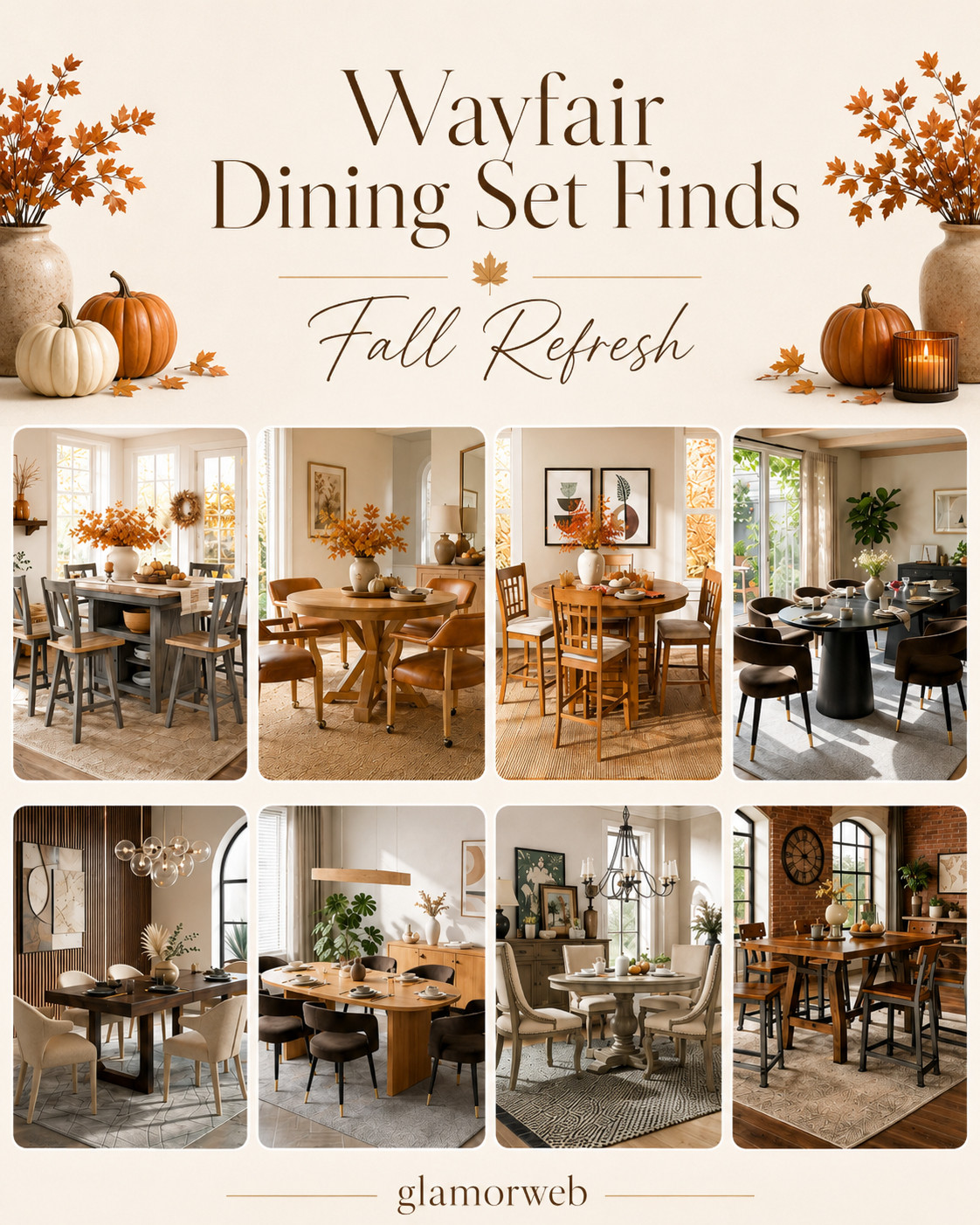 Wayfair dining set finds for a cozy fall refresh 🍂🤎 I’m loving all the warm wood tones, comfy chairs, modern shapes, and easy-to-style dining sets right now. Such pretty options for everyday dinners, fall hosting, Friendsgiving, and getting the dining room ready for the season. Even better when you can catch your favorite on sale. ✨

#WayfairFinds #WayfairSale #DiningSet #DiningRoomInspo #FallRefresh #FallHome #FallDiningRoom #DiningRoomDecor #FallHosting #FurnitureFinds #DiningTable #CozyHome #FallDecor #HomeRefresh #WayfairHome 

 #LTKSeasonal #LTKHome #LTKSaleAlert