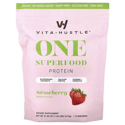 VitaHustle, One Superfood Protein, Strawberry, 1.36 lbs (619 g) | iHerb