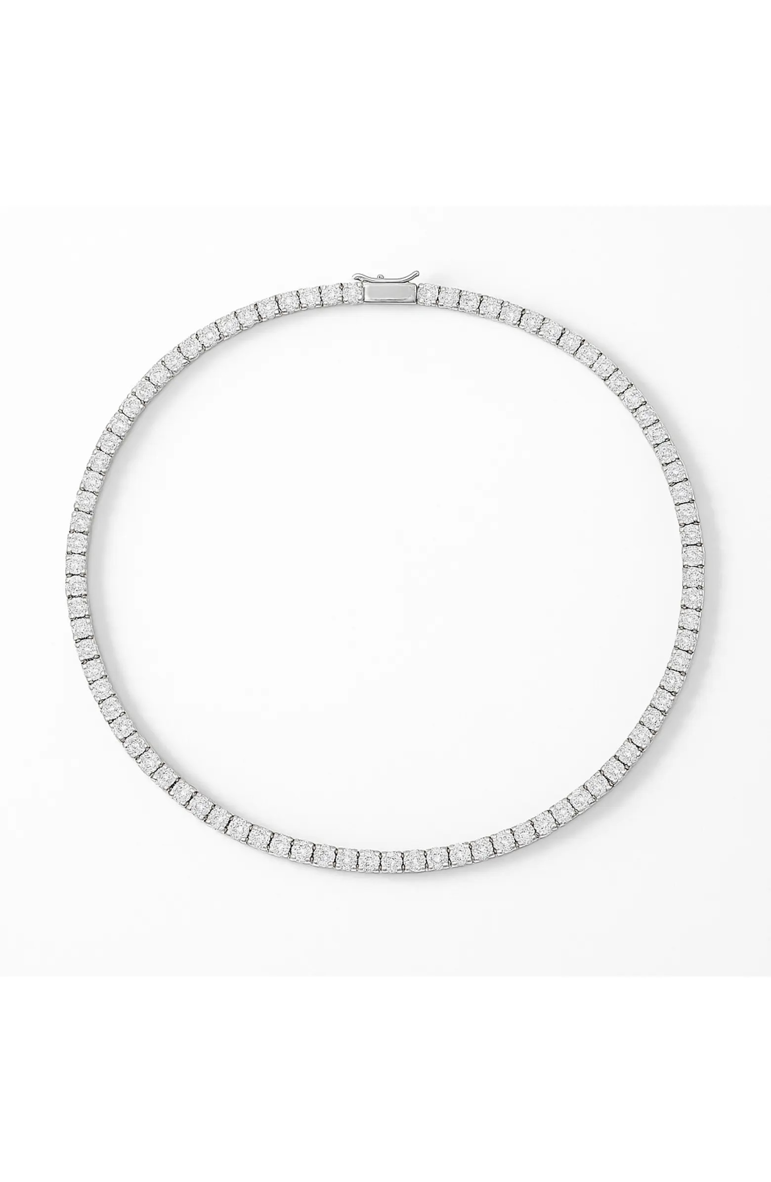 Round Cut Crystal Tennis Necklace | Nordstrom